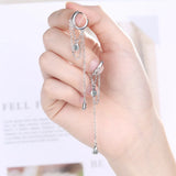 925 Silver Tassel Hoop Earrings for Women