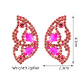 Rose Red Long Dangle Earrings Flower Butterfly Geometric Statement Jewelry