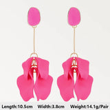 Rose Red Long Dangle Earrings Flower Butterfly Geometric Statement Jewelry