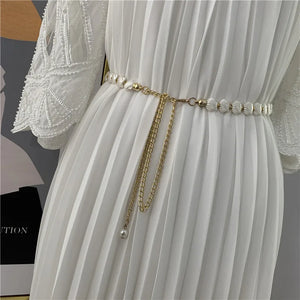 Shell Pearl Waist Chain Slim Belt Wedding Party Decoration