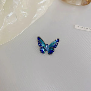 Rhinestone Butterfly Brooch 925 Silver Needle Charm Birthday Gift