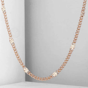 Thin Necklace Women Girls 585 Rose Herringbone Cuban Chain 2mm 3mm