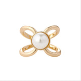 Pearl Crystal Scarf Clip Brooches Women Shawl Pin