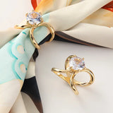 Pearl Crystal Scarf Clip Brooches Women Shawl Pin