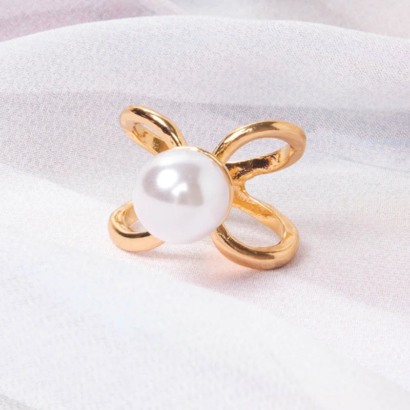 Pearl Crystal Scarf Clip Brooches Women Shawl Pin