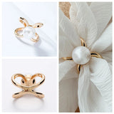 Pearl Crystal Scarf Clip Brooches Women Shawl Pin