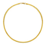Torques Choker Necklace for Women, Stainless Steel Flat Snake Chain