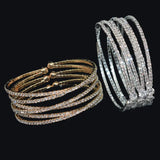 Cross Cuff Bracelet with Rhinestones for Women