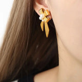 Unique Bow-shaped Titanium Steel Plated Hoop Earrings