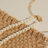 Valentine Love Letter Pearl Necklace Choker Plated Chain