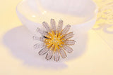 925 Silver Van Gogh Yellow Sunflower Brooch