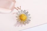 925 Silver Van Gogh Yellow Sunflower Brooch