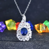Vintage Bling Silver Amethyst Stone Pendant Necklace for Women