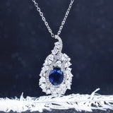 Vintage Bling Silver Amethyst Stone Pendant Necklace for Women