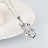 Purple Flower Pendant Bridal Jewelry Set Enamel Epoxy Necklace