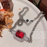 Amethyst Water Drop Pendant Necklace 925 Silver Gemstone Jewelry for Women
