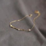 Water Grain Button Zircon Chain Bracelet Women's Style