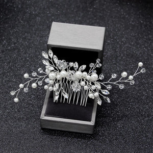 Bridal Hair Combs Crystal Rhinestones Pearls Women Hairpins
