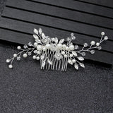 Bridal Hair Comb Crystal Rhinestones Pearls Wedding Headpiece