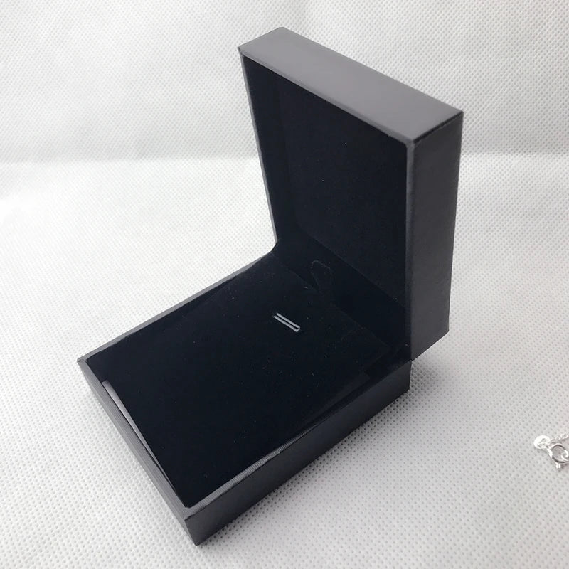 Wedding Necklace Pendant Packaging Box Flocked Gift Chain Jewelry Display Holder