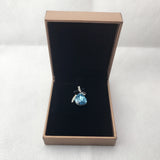 Wedding Necklace Pendant Packaging Box Flocked Gift Chain Jewelry Display Holder