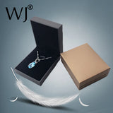 Wedding Necklace Pendant Packaging Box Flocked Gift Chain Jewelry Display Holder