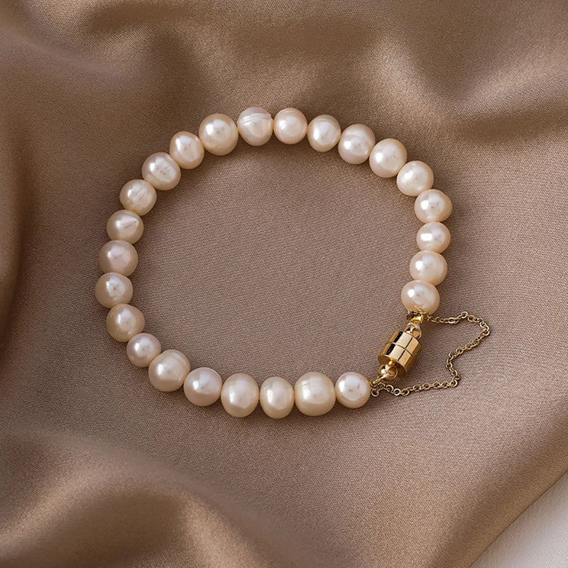 Baroque Freshwater Pearls Chain Bracelet Women Advanced Personality