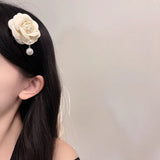 Camellia Brooches Pins for Women Pearl Pendant Pin Gift