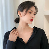 Pearl Beads Charm Choker Chain Necklace for Women Wedding Jewelry