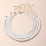 Pearl Choker Necklace Round Wedding Charm Jewelry