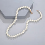 Long Round Pearl Wedding Choker Necklace for Women