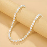 Long Round Pearl Wedding Choker Necklace for Women