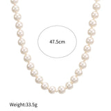 Long Round Pearl Wedding Choker Necklace for Women