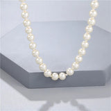 Long Round Pearl Wedding Choker Necklace for Women