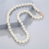 Long Round Pearl Wedding Choker Necklace for Women