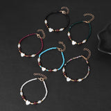 Shell Heart Charm Bracelet Faceted Gems Tourmaline Bracelet