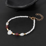 Shell Heart Charm Bracelet Faceted Gems Tourmaline Bracelet