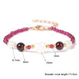 Shell Heart Charm Bracelet Faceted Gems Tourmaline Bracelet