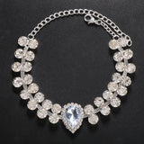 Double Row Rhinestone Bracelet Big Water Droplets Crystal 1PC Wrist Jewelry