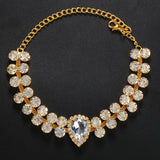 Double Row Rhinestone Bracelet Big Water Droplets Crystal 1PC Wrist Jewelry