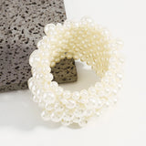 Wide Elastic Pearl Bracelets Wedding Jewelry