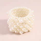 Wide Elastic Pearl Bracelets Wedding Jewelry