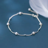 925 Sterling Silver Freshwater Pearl Bead Bracelet High Jewelry