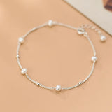 925 Sterling Silver Freshwater Pearl Bead Bracelet High Jewelry