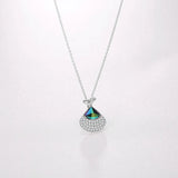 925 Silver Heart Pendant Necklace with Zircons Crystals