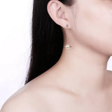 925 Silver Pearl Earrings S925 Celestial Shape Drop Earrings