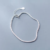 925 Silver Sky Stars Bracelet Adjustable Small Sequin Lover Jewelry