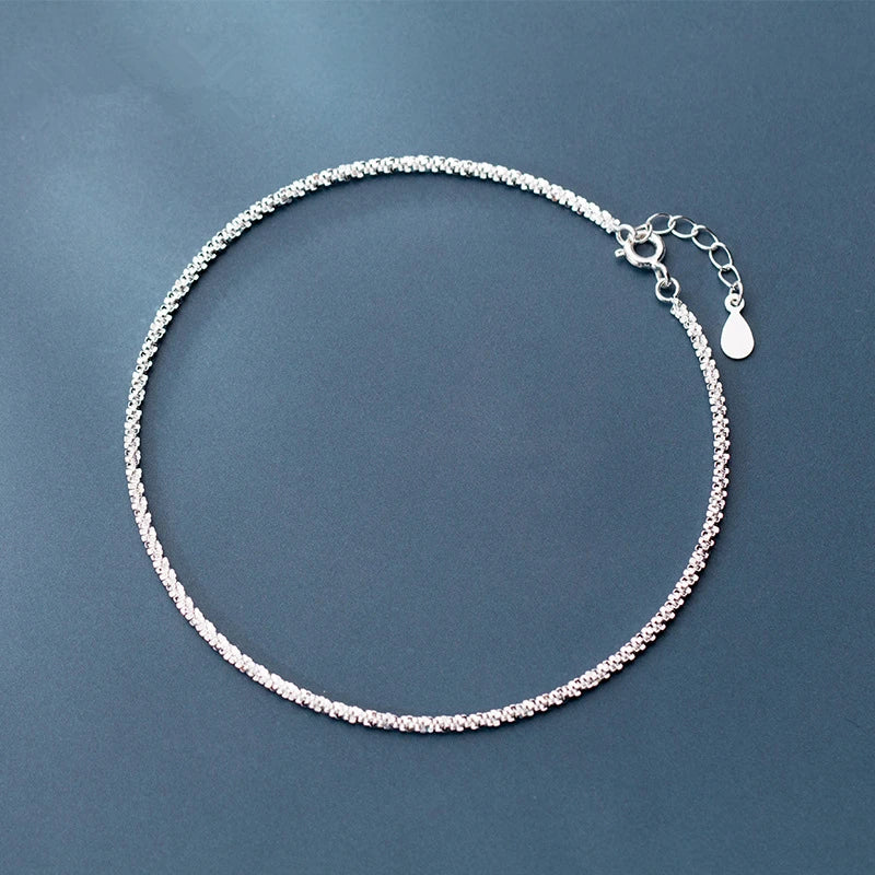 925 Silver Sky Stars Bracelet Adjustable Small Sequin Lover Jewelry