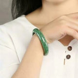 Chinese Natural Green Jade Bracelet Gems Bangle 55-F6O1