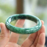 Chinese Natural Green Jade Bracelet Gems Bangle 55-F6O1